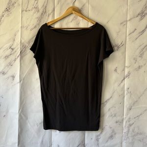 VS YOGA - DOLMAN SHORT SLEEVE TOP BLACK WOMENS SMALL